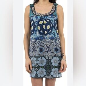 Desigual Women's Bohemian Beaded Woven Casual Dress Size 38